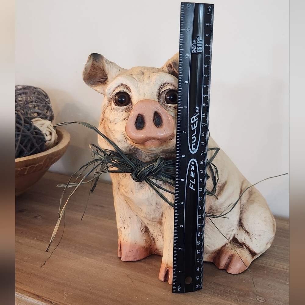 🐷 Vintage 1987 Universal Statuary Pig Figurine Farmhouse Kitchen Rustic Charm - Picture 14 of 15